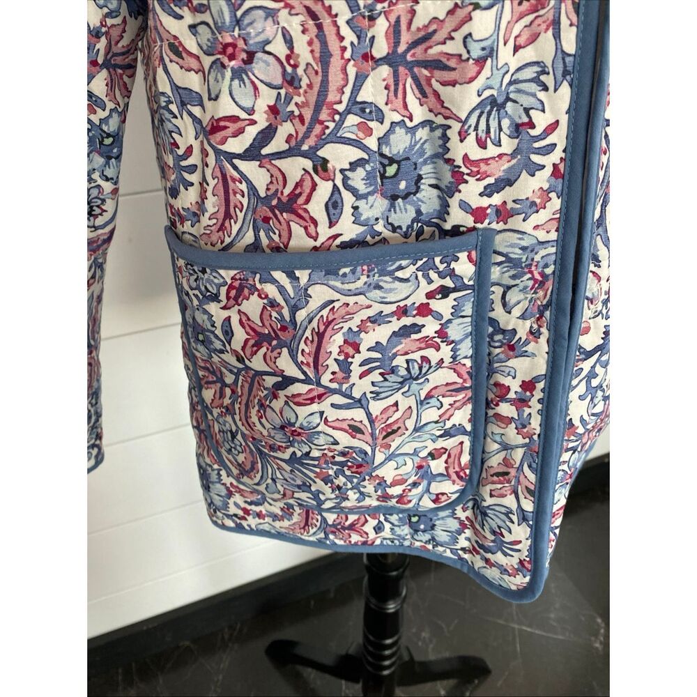 Quilted Floral Print Women's Jacket 7 FOR ALL MANKIND w/Pockets / Size Medium /0 - Picture 6 of 12